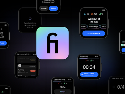 Fitonist - Apple Watch Gym Workout App app colors gym mobile product ui ux watch
