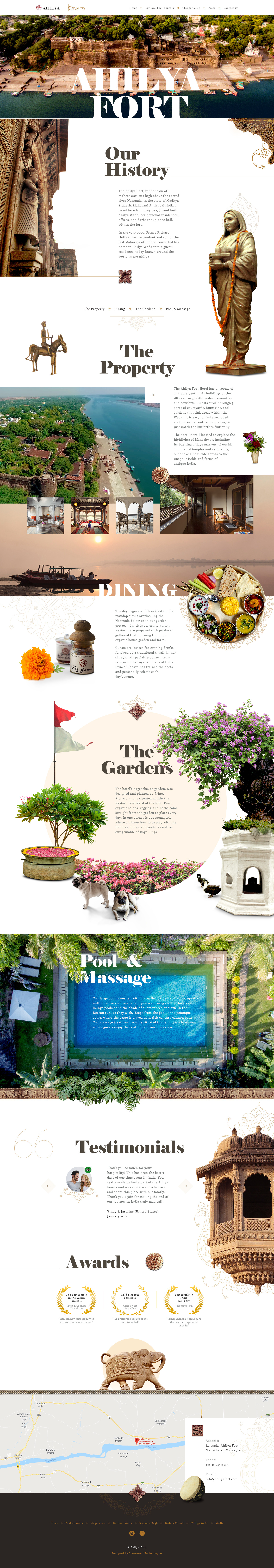 Web Design for Ahilya Fort ahilya fort best website design web design website design