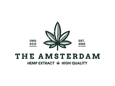 The Amsterdam brand brand designer branding cannabis logo cbd cbd logo graphic design graphic designer hemp hemp logo hemp oil identity logo logo designer logo ideas logo maker logo type logos vintage design vintage logo