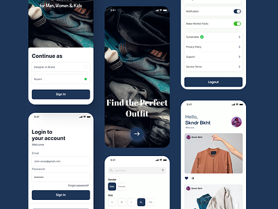 Find The Perfect OutFit app design ui ux