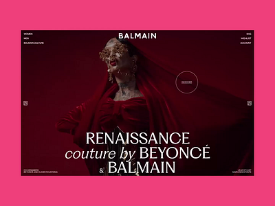 Balmain | E-Commerce animation design ui ux web