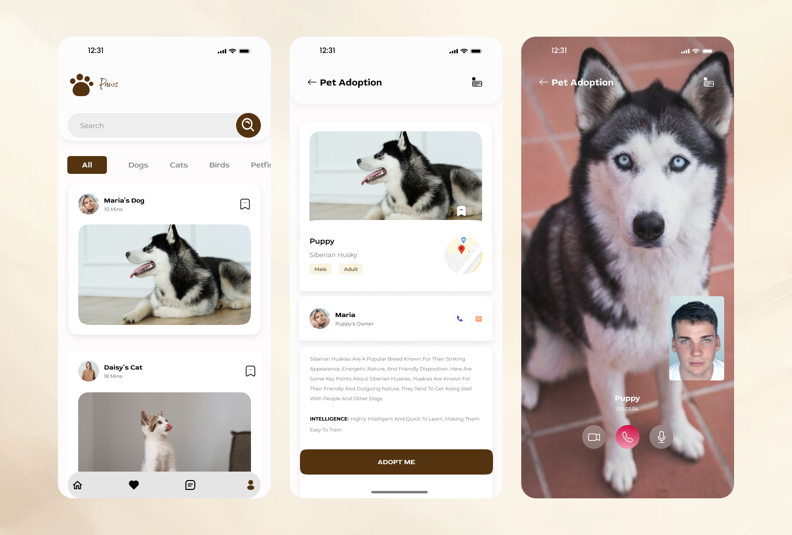 Pet Adoption - Mobile App UI Screens by Sam on Dribbble