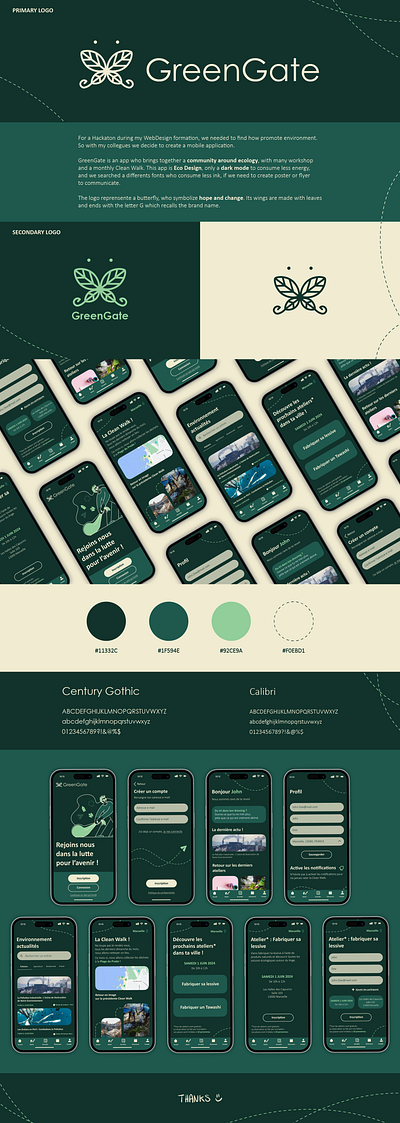 GreenGate application branding ecology figma graphic design hackaton logo mobile ui