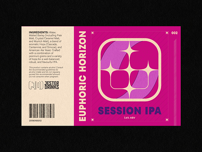 Euphoric Horizon IPA Label beer beverage branding design drinks flat identity ipa label packaging retro session