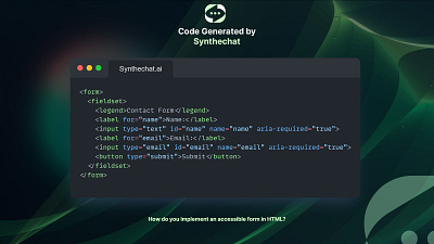 Code generated by Synthechat ai aiforgood artificialintelligence machinelearning smarttech synthechat