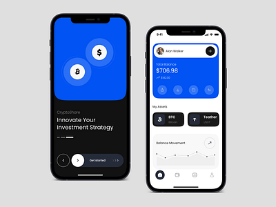 CryptoShare - Minimal IOS App Design 3d animation app app design app ui branding crypto crypto wallet design finance finance app financial app design graphic design illustration logo motion graphics ui ux vector wallet app