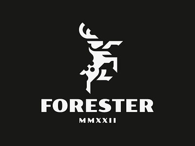 Forester branding concept deer design illustration logo