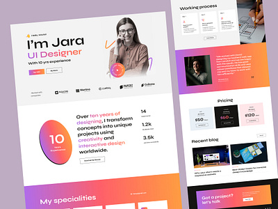 Jara - Personal Portfolio Website agency landingpage agency website company portfolio design service designer portfolio developer developer portfolio free landingpage personal portfolio portfolio portfolio landingpage portfolio website resume landingpage resume ui service agency web cv web designer web developer website