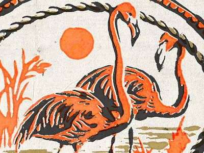 Flamingo Flag & Anthem flamingo logo nature retro signage summer t shirt design tropical vintage vintage label