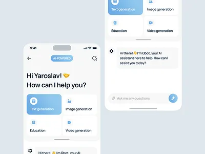 Qbot - AI Mobile App ai ai chat app app design application design design ios app design message app ai mobile app mobile app design mobile app ui mobile design mobile ui technology app ui uiux uxui