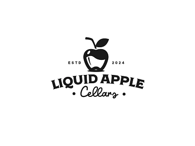 Liquid Apple Cellars alex seciu apple apple logo branding cider logo drink logo liquid liquid logo logo design logo designer