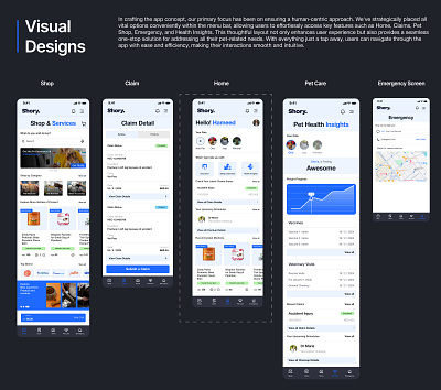 Pet Insurance UI/UX Home Screen app branding casestudy prototyping ui ux
