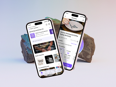 Workshop Finding & Booking Mobile App app app design booking design event figma finder freelancer mobile mockup product design ui ux uxui workshop
