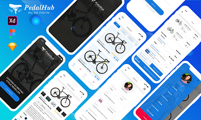 PedalHub adobe xd app design ecommerce graphic design illustration mobil ui