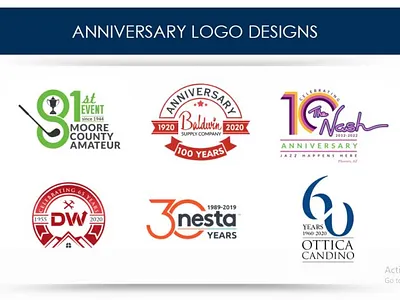 Anniversary Logos anniversary branding creative design graphic design illustration logo logo design vector
