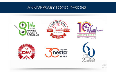 Anniversary Logos anniversary branding creative design graphic design illustration logo logo design vector