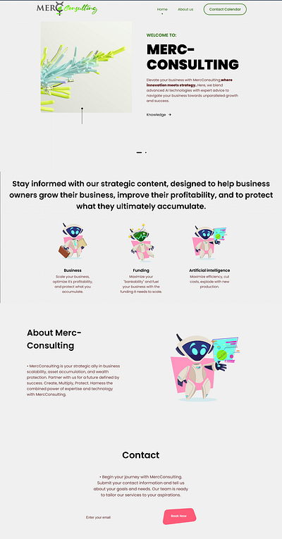 consultants landing page design. branding ui web