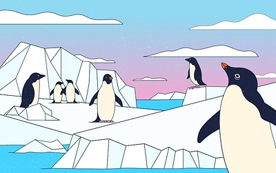 Raspberry Pi in the Natural World: Penguins in Antarctica after effects animation antarctica frame by frame glaciers illustration illustrator motion nature penguins raspberry pi science technology