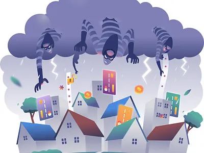 Hacker Storm graphic design illustration