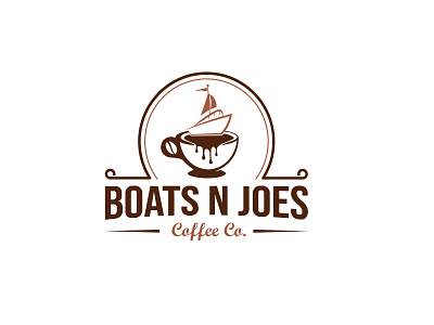 BOATS N JOES Coffee Co. abstract logo banding app brand brand identity branding design graphic design illustration logo ui