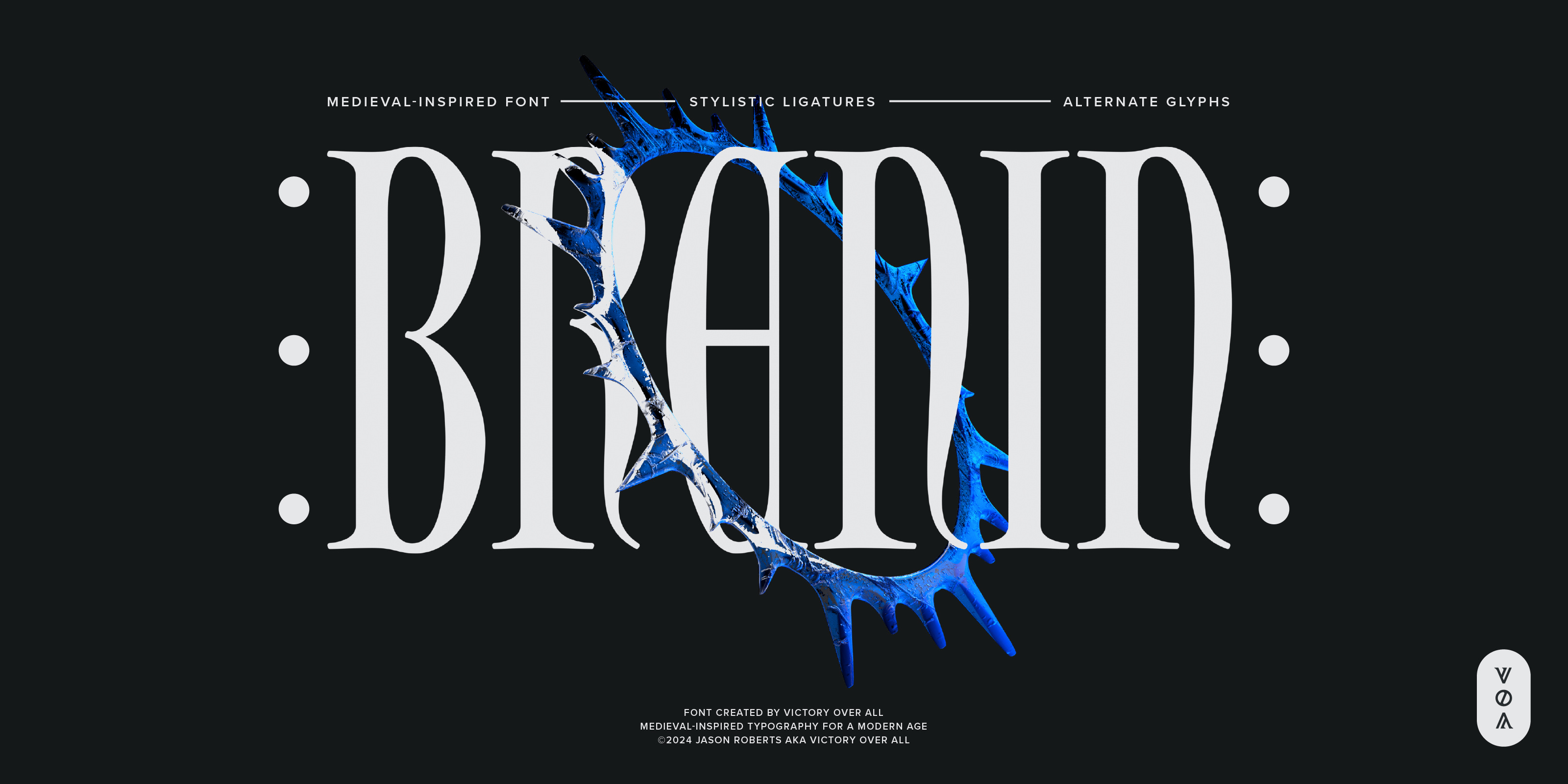 Brenin - Medieval-Inspired Font - Out Now! ancient compressed condensed display fantasy font gothic graphic design lettering ligatures lombardic medieval serif type typeface typography uncial welsh