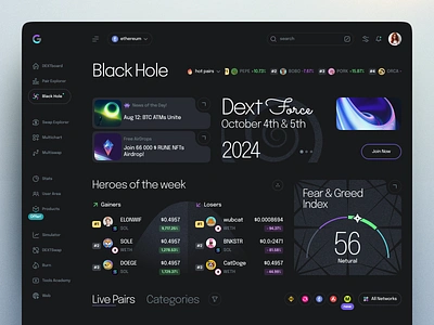 DEXTools Dashboard app blockchain crypto crypto dashboard crypto pairs cryptocurrency dashboard defi dex dex tools interface marketplace swap token trade ui user interface web web app web interface