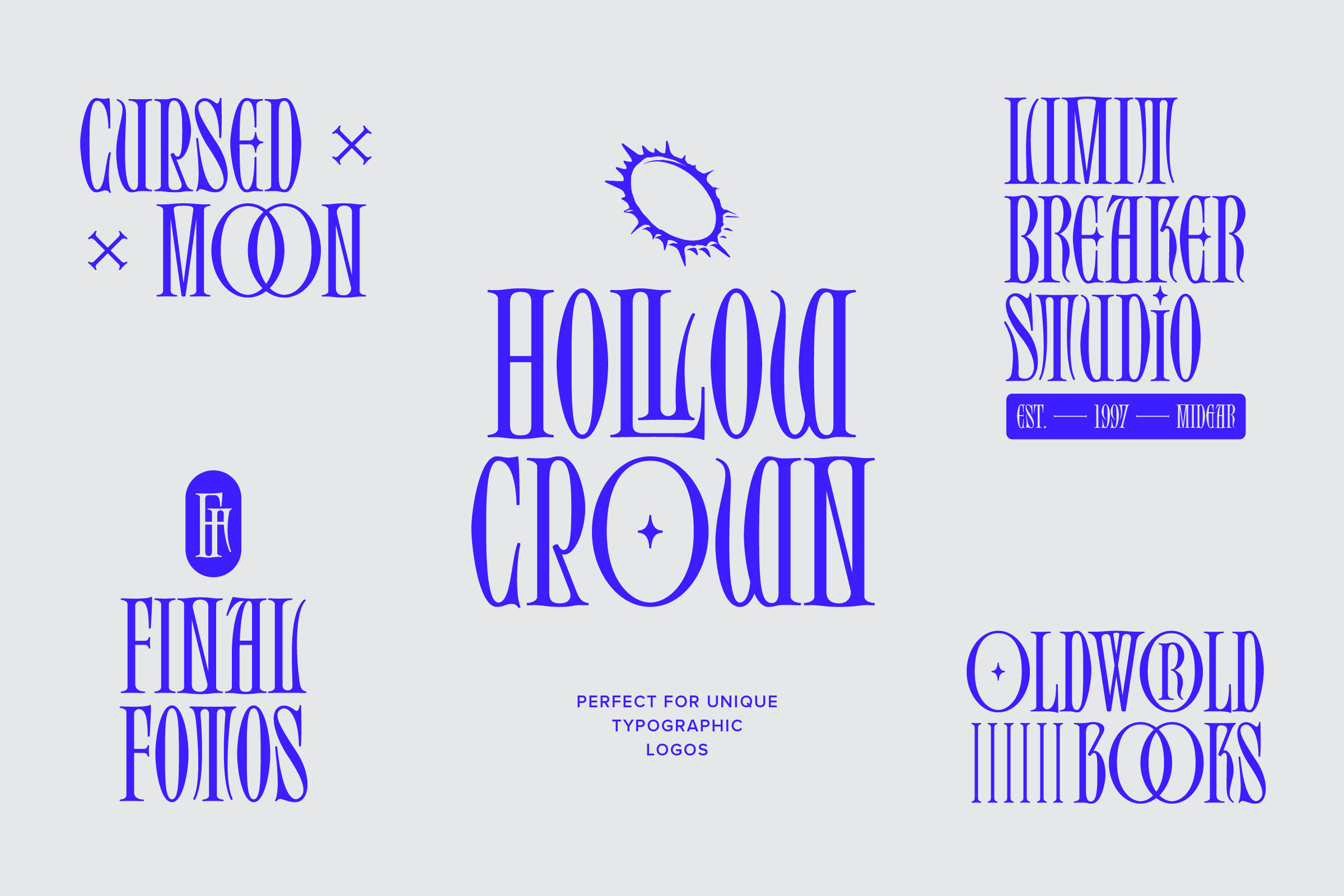 Logo Explorations - Brenin Font branding fantasy font gothic graphic design logo lombardic medieval type typeface typographic typography vector