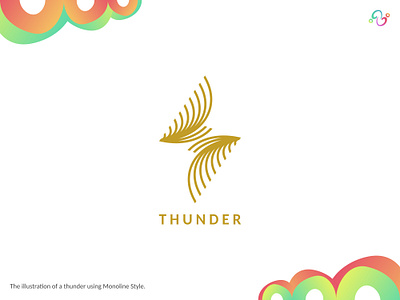 Thunder Logo brand design brand designer elegant gold golden lightning line logo design logo designer logo for sale logo idea logo inspiration logomark logotype luxuroius luxury monoline thunder thunderbolt zzoe iggi