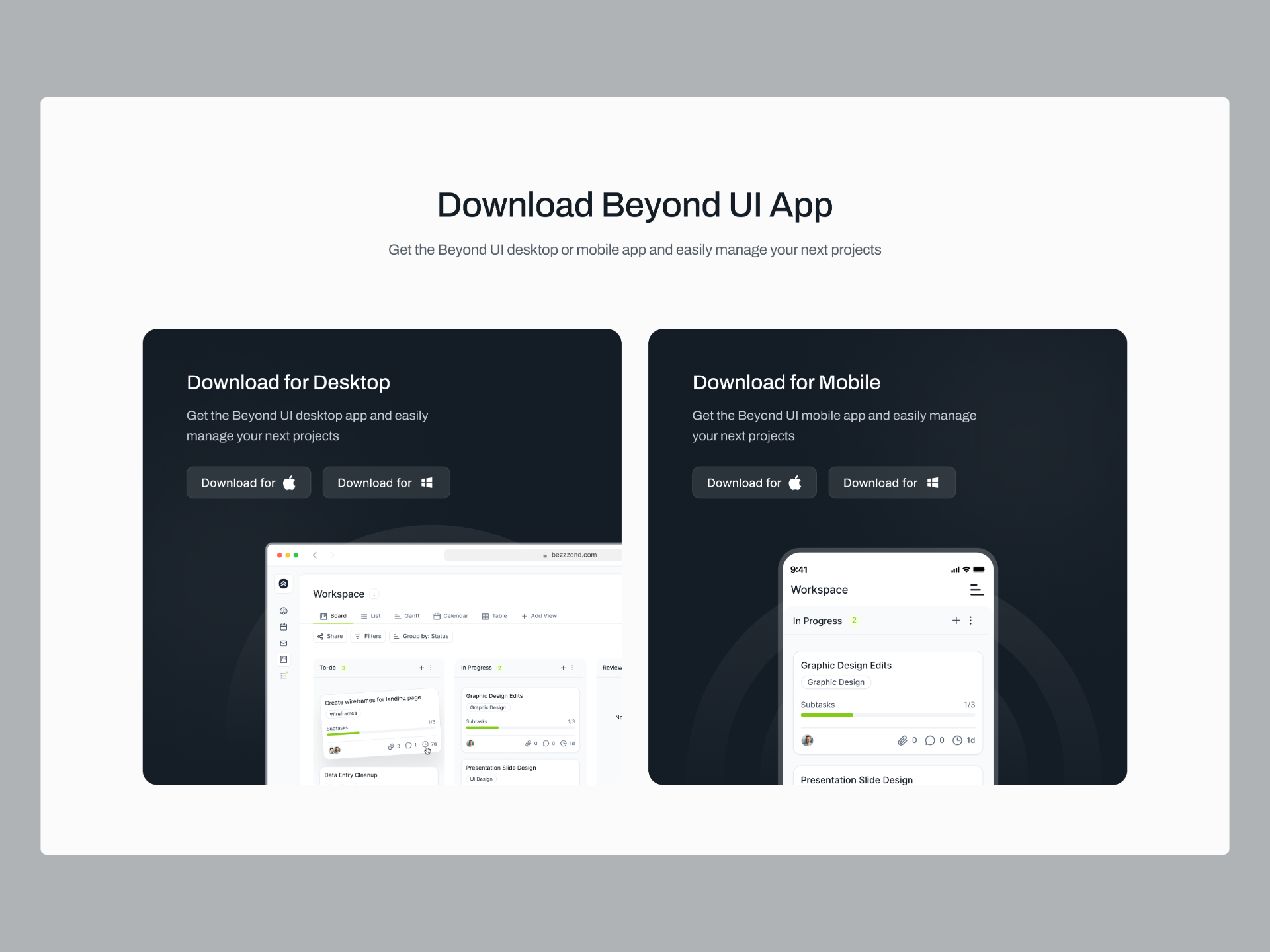 Download App Section UI by Beyond UI on Dribbble