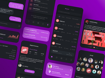 Crypto Social App UX UI Design alev application design crypto design digital design studio feed figma graphic design home interface mobile app post saas startup statistics toofan trade ui ux web design