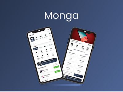 Monga : Mobile & Gadget Hub 3d animation app application branding design designer designing graphic design mobile app mobile develpoment monga motion graphics ui