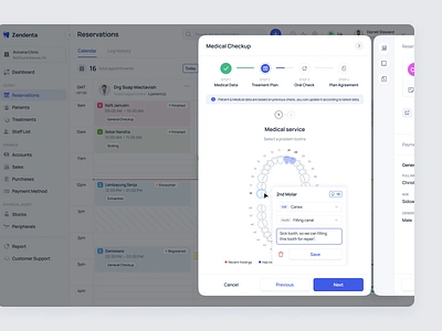 Zendenta - Medical Check-Up - a SaaS of Dental Clinic clinic dental clinic app dentist ehr emr health care hospital management medical checkup flow product design saas saas dental saas design treatment plan ui ux web app