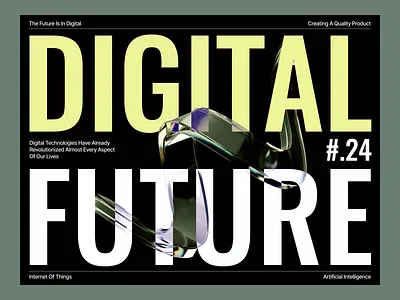 DIGITAL FUTURE 👁 AI Website 3d ai ai website artificial intelligence big fonts brutalism daily ui design daily ux design dark theme desktop digital landing page minimal solar digital technologies ux ui design web design web design concept