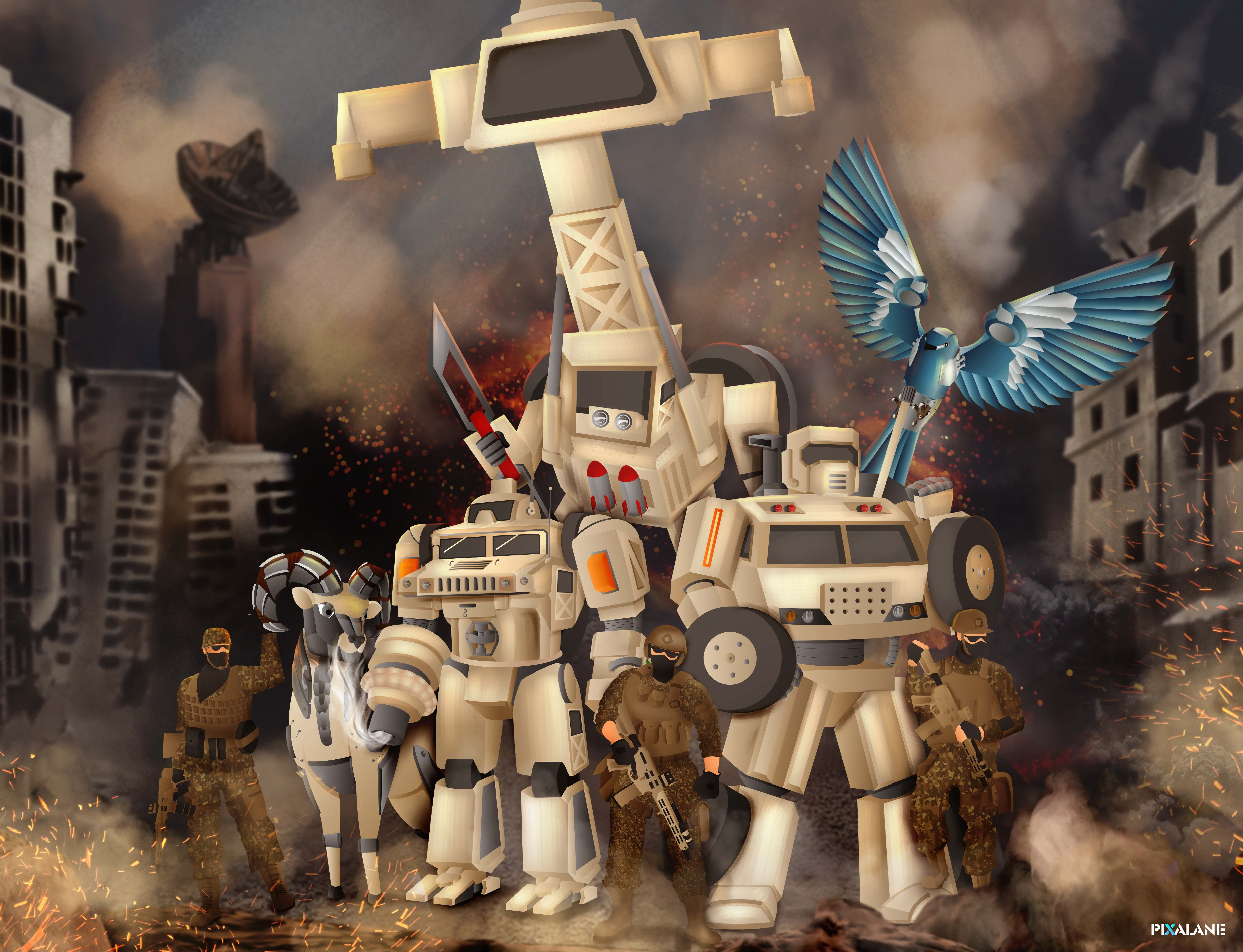 Military Transformers branding concept art graphic design ui