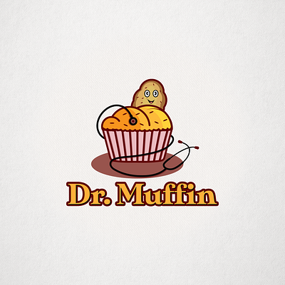 Dr. Muffin Logo Design brand identity branding cake cake logo design dr. muffin emblem food graphic design illustration logo muffin muffin logo potato potato logo