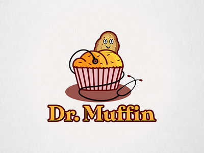 Dr. Muffin Logo Design brand identity branding cake cake logo design dr. muffin emblem food graphic design illustration logo muffin muffin logo potato potato logo