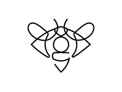 Bee + Eye animal art bee braid branding design eye focus graphic hive icon insect intertwined line logo mark minimal queen vision worker