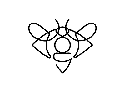 Bee + Eye animal art bee braid branding design eye focus graphic hive icon insect intertwined line logo mark minimal queen vision worker
