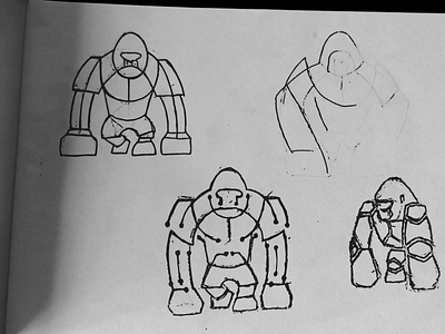 Gorilla tech sketch animal ape black design drawing gorilla icon illustration line logo nature paper primate sketch technology