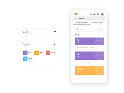 Vklass - User groups design edtech product design ui