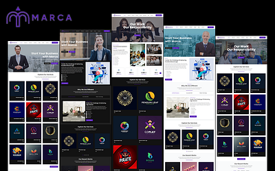 Marca - Logo Company and Agency WP Theme and Website Template app branding design graphic design illustration logo typography ui ux vector
