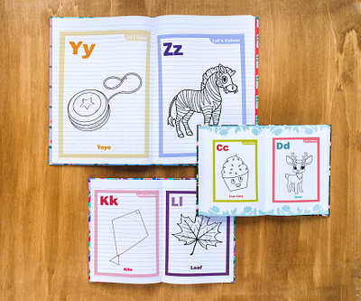 Alphabet colouring book for children alphabet branding children book colour book colouring book graphic design illustration