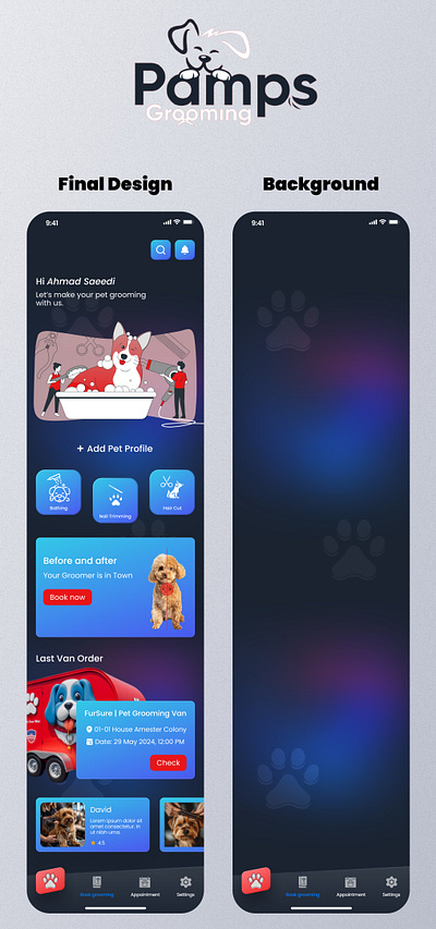Mobile app Dog Grooming app design figma graphic design mobile ui ux