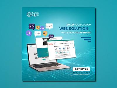 Web Solution Social Media Post app banner branding design google ads graphic design icon illustration illustrator logo photoshop social media banner social media post typography ui ux vector web