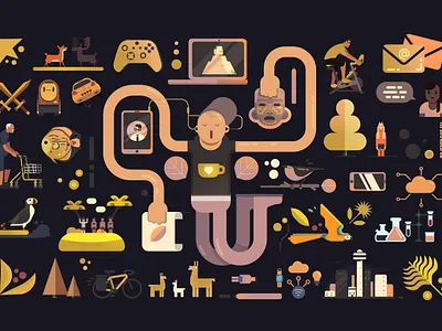 Visual Summary 24 2d children book design flat funny illustration logo ui vector