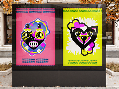 Two guys 2010 abstract branding bright colours character design detailed fashion flat design graphic design heart high contrast illustration logo psychedelic sticker stylish superflat surreal teen urban