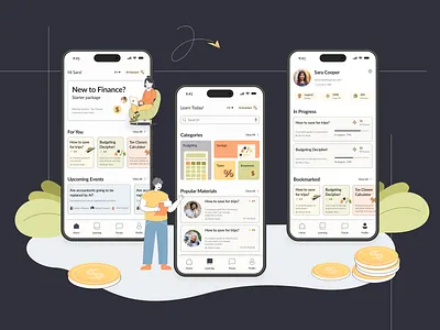 Financial Literacy App appdesign budgeting design designinspiration educationalapp financeapp financialmanagement fintech investing mobileapp personalfinance saving uiux