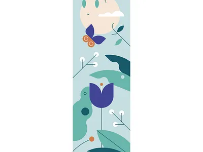 Spring / Lente (Paper bookmark) bookmark butterfly flowers leaf leaves plants spring