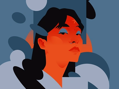 Evening portrait abstract composition editorial editorial illustration editorial portrait girl girl illustration girl potrait illustration laconic lines minimal portrait portrait illustration poster vector vector portrait woman woman illustration woman potrait