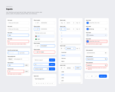 All-Demands Design system | Inputs ui interface